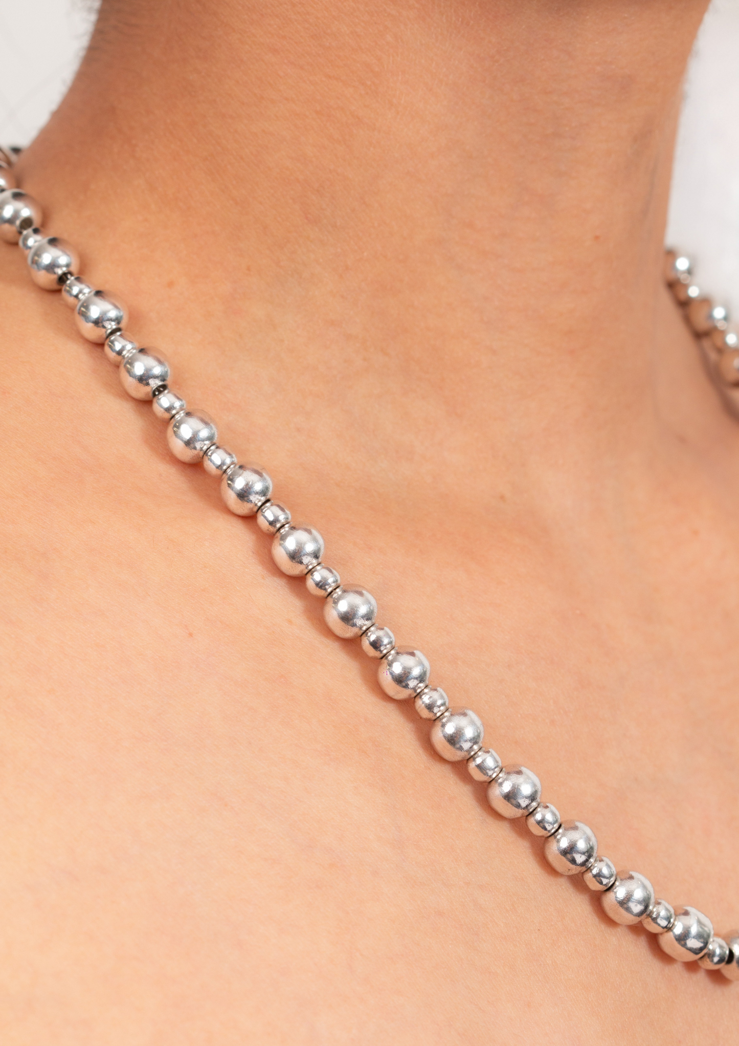 Collar de Plata 925 con Esferas Alternadas de Dos Tamaños