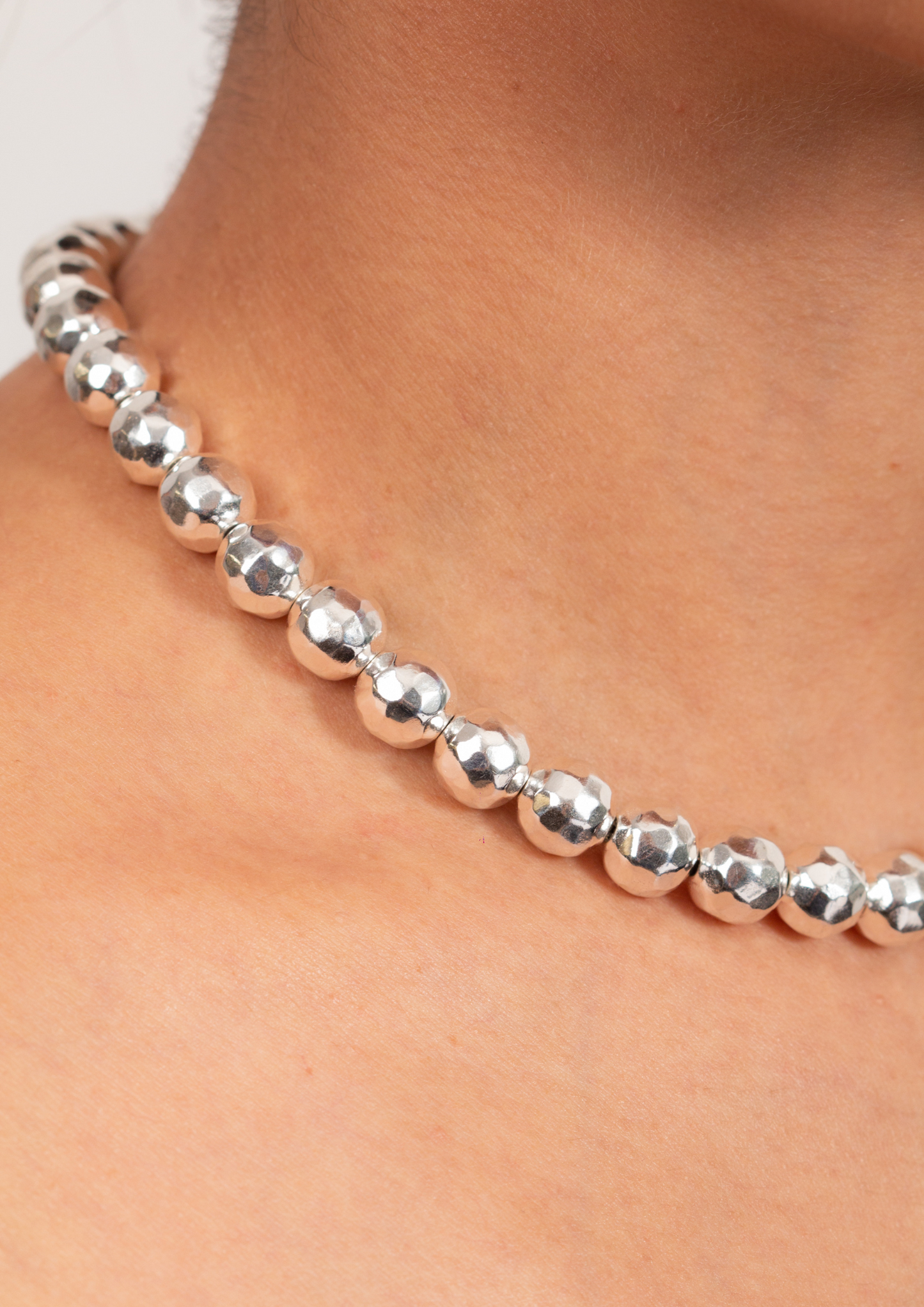 Collar de Plata 925 con Esferas Facetadas Grandes