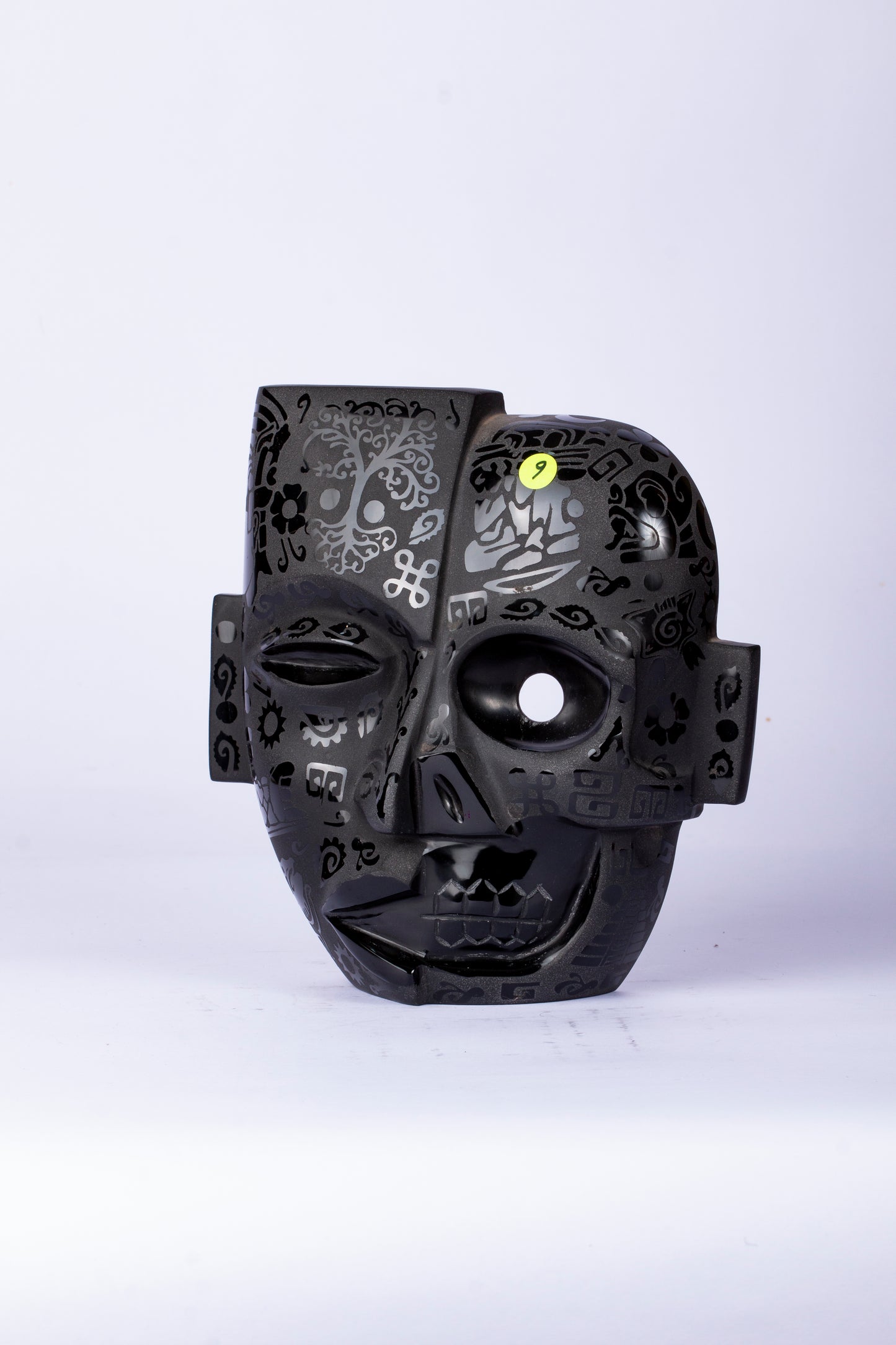 Máscara Dualidad – Obsidiana Grabada