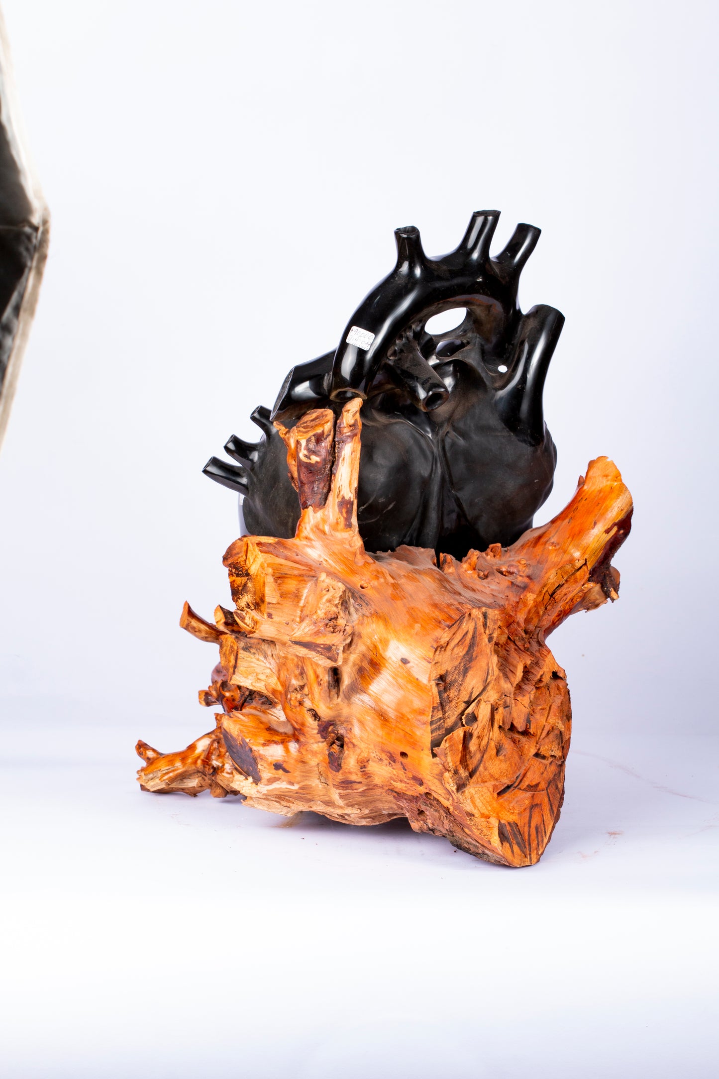 Corazón de Obsidiana – Escultura Orgánica sobre Madera