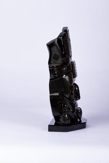 Máscara de Tezcatlipoca tallada en Obsidiana Dorada