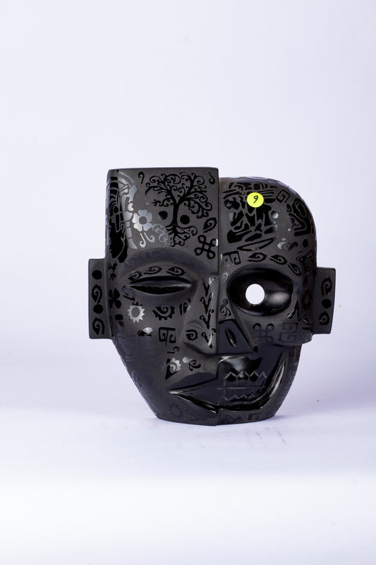 Máscara Dualidad – Obsidiana Grabada