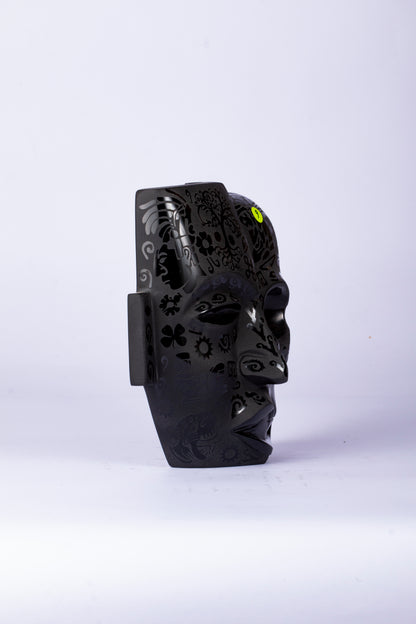 Máscara Dualidad – Obsidiana Grabada