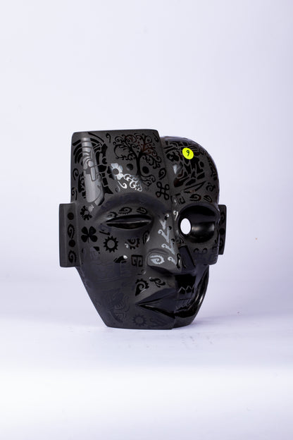 Máscara Dualidad – Obsidiana Grabada