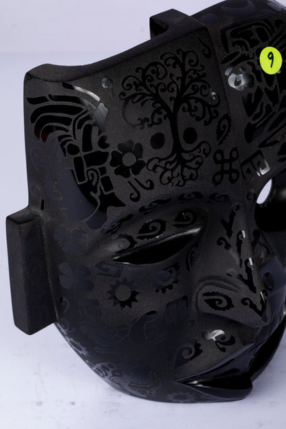 Máscara Dualidad – Obsidiana Grabada