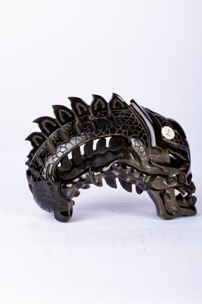 Dragón Mesoamericano – Escultura de Obsidiana Dorada