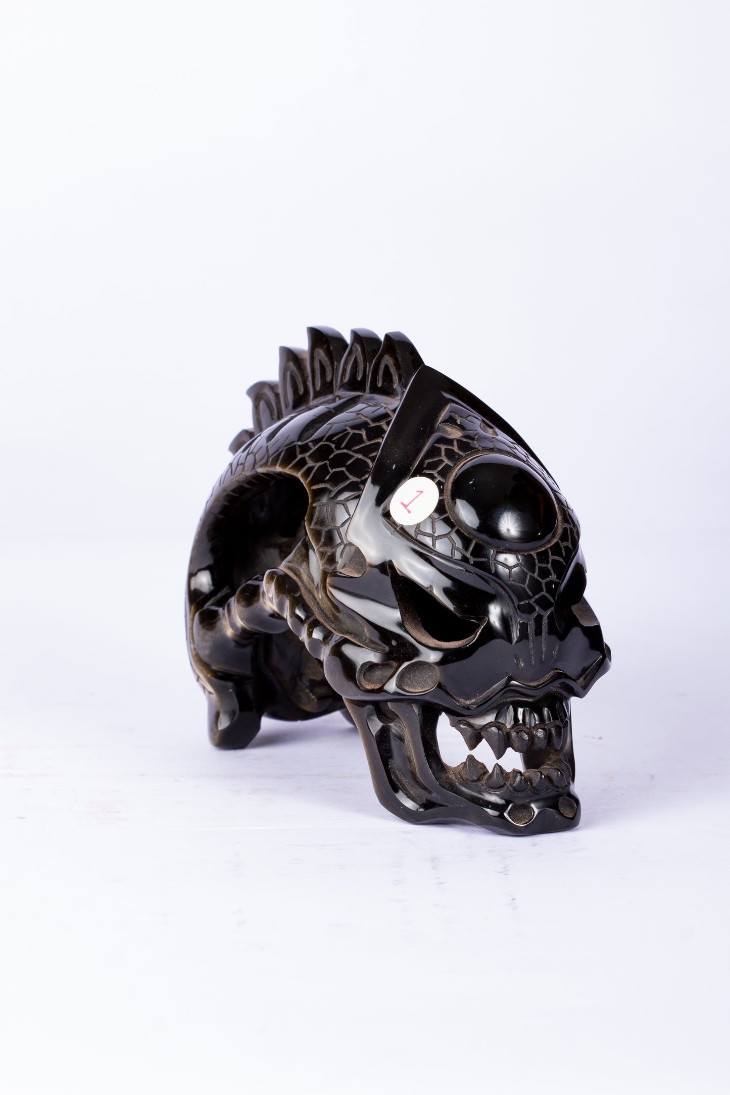 Dragón Mesoamericano – Escultura de Obsidiana Dorada